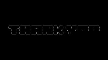 dank u ascii animatie lus Aan zwart achtergrond. ascii code kunst symbolen schrijfmachine in en uit effect met lusvormige beweging. video