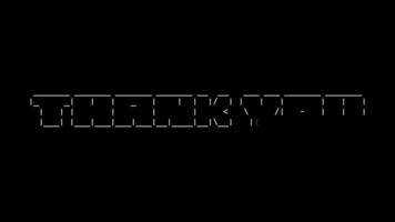 grazie voi ascii animazione ciclo continuo su nero sfondo. ascii codice arte simboli macchina da scrivere nel e su effetto con loop movimento. video