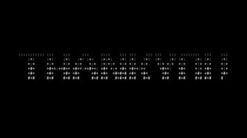 obrigado você ascii animação ciclo em Preto fundo. ascii código arte símbolos máquina de escrever dentro e Fora efeito com em loop movimento. video