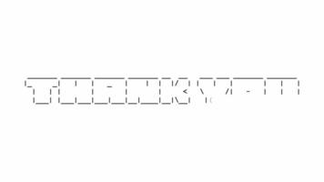 tacka du ascii animering slinga på vit bakgrund. ascii koda konst symboler skrivmaskin i och ut effekt med looped rörelse. video
