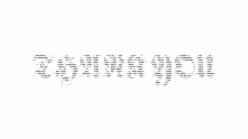 obrigado você ascii animação em branco fundo. ascii arte código símbolos com brilhando e cintilante brilhos efeito pano de fundo. atraente atenção promo. video