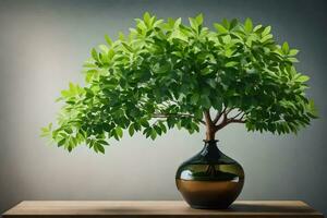 ai generado un en conserva planta en un florero en un mesa foto