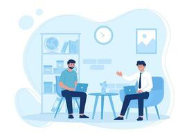 business strategy consultancy concept flat illustration vector