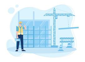 engineering and construction concept flat illustration vector