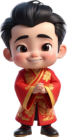 AI generated chinese new year boy cartoon illustration png