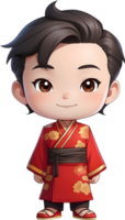 AI generated chinese new year boy cartoon illustration png