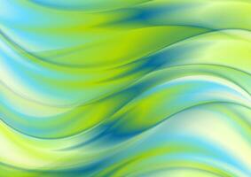 Green and blue blurred waves abstract background photo