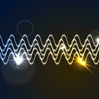 Glowing neon abstract waveform background photo