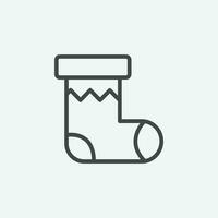 Christmas sock vector icon. New Year icon symbol.