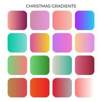 SET OF CHRISTMAS GRADIENT COLOR PALETTE vector