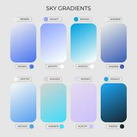 SET OF SKY GRADIENT COLOR PALETTE vector