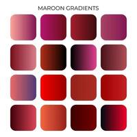 SET OF MAROON GRADIENT COLOR PALETTE vector