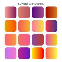 SET OF SUNSET GRADIENT COLOR PALETTE vector