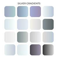 SET OF SILVER GRADIENT COLOR PALETTE vector