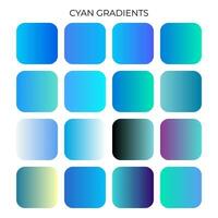 SET OF CYAN GRADIENT COLOR PALETTE vector