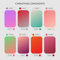 SET OF CHRISTMAS GRADIENT COLOR PALETTE vector