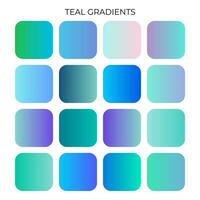 SET OF TEAL GRADIENT COLOR PALETTE vector