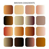 SET OF BROWN GRADIENT COLOR PALETTE vector