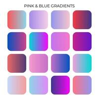 SET OF PINK AND BLUE GRADIENT COLOR PALETTE vector