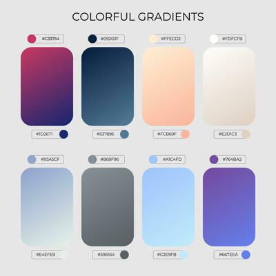 SET OF COLORFUL GRADIENT COLOR PALETTE
