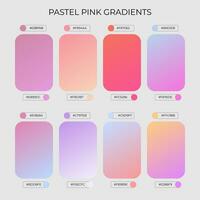 conjunto de pastel rosado degradado color paleta vector