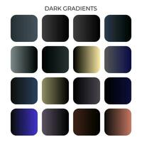 SET OF DARK GRADIENT COLOR PALETTE vector