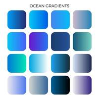 conjunto de Oceano degradado color paleta vector