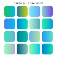 SET OF GREEN BLUE GRADIENT COLOR PALETTE vector