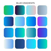 SET OF BLUE GRADIENT COLOR PALETTE vector