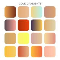 SET OF GOLD GRADIENT COLOR PALETTE vector