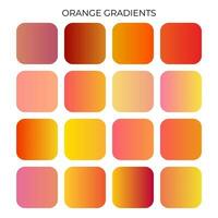 SET OF ORANGE GRADIENT COLOR PALETTE vector