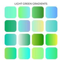 SET OF LIGHT GREEN GRADIENT COLOR PALETTE vector