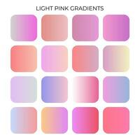 SET OF LIGHT PINK GRADIENT COLOR PALETTE vector