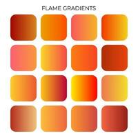 SET OF FLAME GRADIENT COLOR PALETTE vector