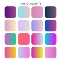 SET OF PINK GRADIENT COLOR PALETTE vector