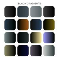 SET OF BLACK GRADIENT COLOR PALETTE vector