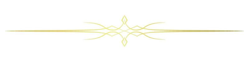 Thin vintage horizontal lines for Baroque decoration. Golden lines. vector