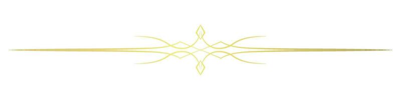 Thin vintage horizontal lines for Baroque decoration. Golden lines. vector