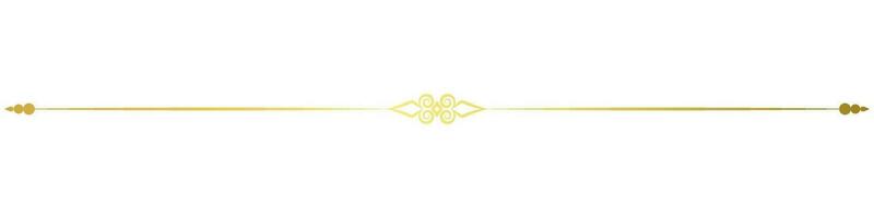 Thin vintage horizontal lines for Baroque decoration. Golden lines. vector