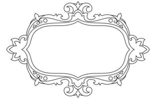 Vintage frame, abstract scrolling flowers for mirrors and carpet pattern elements. vector