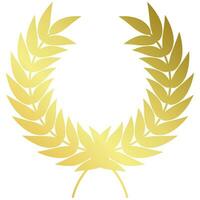 circular golden leaf branches award frame logo design luxury gold wreath vector