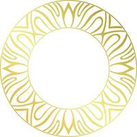 gold frame circle pattern For medals and awards vector