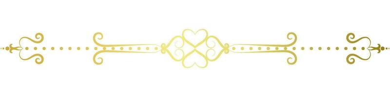 Thin vintage horizontal lines for Baroque decoration. Golden lines. vector