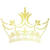 Golden crown with lines on a white background for decoration. vector