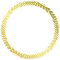circular golden leaf branches award frame logo design luxury gold wreath vector