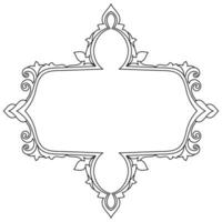 Vintage frame, abstract scrolling flowers for mirrors and carpet pattern elements. vector