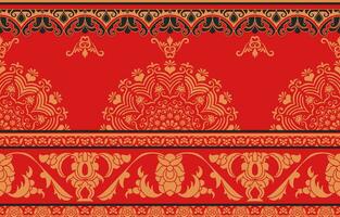 golden pattern red background chinese new year Pattern for red ethnic tribal dress. vector