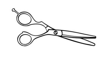 ScisScissors for cutting pets. Pet grooming.  Doodle style hand drawn. Vector illustration.