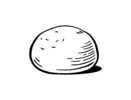 queso Mozzarella queso pelotas para restaurante menús embalaje vector ilustración mano dibujado