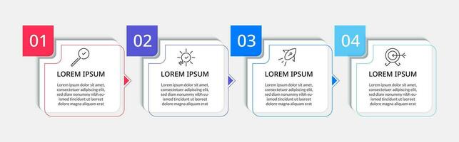 vector infografía diseño negocio modelo con íconos y 4 4 opciones o pasos. cuadrado diseño o diagrama